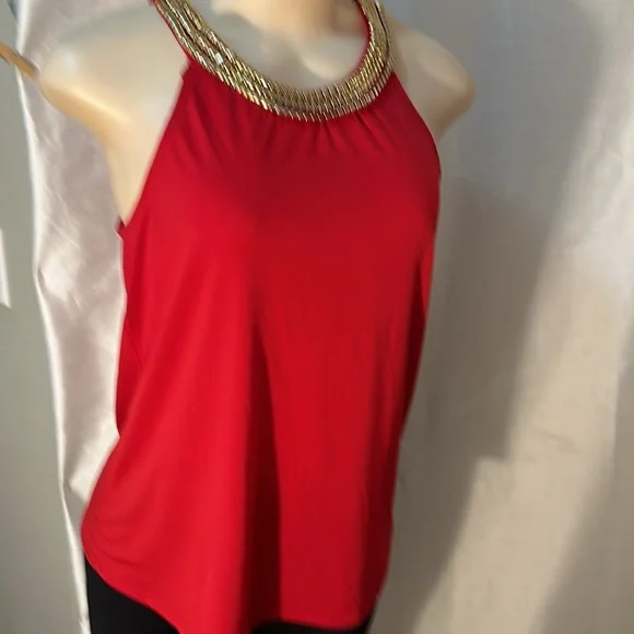 love J Red Sleeveless Blouse Size Large - Picture 5 of 5